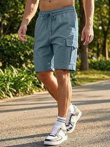 Custom Breathable Waterproof 100% Cotton Canvas Formal Mid Waist Drawstring Closure Men's <b>Cargo</b> Jogger <b>Shorts</b> Multi-pocket - Product Image 2