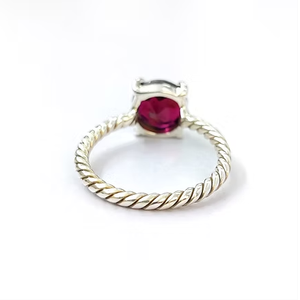 Deep Red Gemstone 925 <b>Silver</b> <b>Ring</b> (2.7 Grams) for Everyday Wear Best For Gift Minimalist Jewelry - Product Image 4