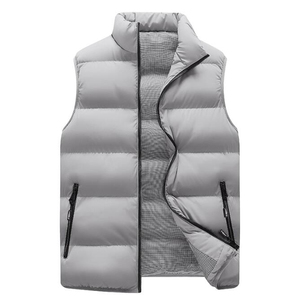 Gilet décontracté tendance pour homme en polyester respirant avec fermeture éclair pour le froid - Product Image 1