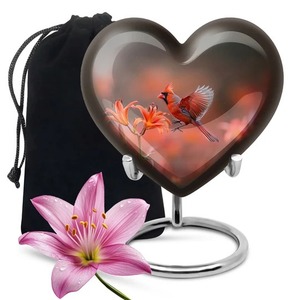 Urna Funeraria en Forma de Corazón con Patrón de Mármol, Diseño Personalizado, Urna Conmemorativa de Metal con Hermoso Corazón, con Caja de Terciopelo Gratis - Product Image 3