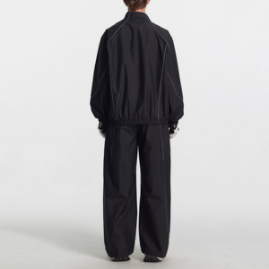 Ensemble de survêtement unisexe grande taille réfléchissant à capuche, fermeture éclair intégrale, sportif, léger en polyester/coton, pour l'hiver et les loisirs - Product Image 4
