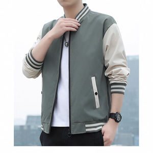 เสื้อแจ็คเก็ตบอมเบอร์ลำลองสไตล์สปอร์ตสำหรับผู้ชาย ไซส์ใหญ่ ทรงหลวม รุ่นเยาวชน ปิดด้วยซิป - Product Image 2