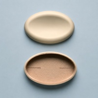 Boîte à bijoux ovale en pulpe moulée en gros avec insert à fente pour bague, emballage de luxe biodégradable personnalisé