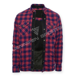 Motorcycle Riding Flannel Leather <b>Shirt</b> Engineered 100% Cotton Flannel Lightweight Comfort Plus Size Winter All Season Use - Product Image 2