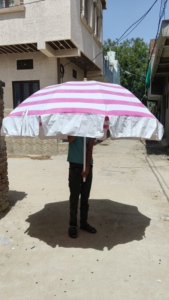Parasol de jardin unique à motif imprimé en relief, style bohème indien, parasol de plage, protection solaire pour terrasses, fait main - Product Image 5