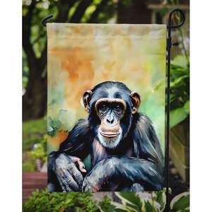 Multicolor Chimpanzee <b>Garden</b> <b>Flag</b> Decorative Mailbox & Yard Banner for Patio Artwork for Flower Beds & Small <b>Gardens</b> - Product Image 3