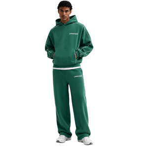 Men Fleece Pullover Hoodie Tracksuit Set Straight Leg <b>Trousers</b> Relaxed Fit Kangaroo Pocket Casual Winter Two Piece Lounge Outfit - Product Image 1