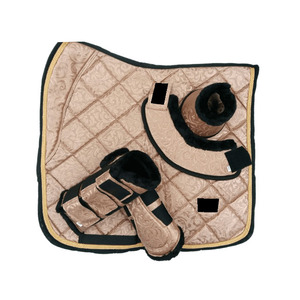 Juego de almohadillas para silla de montar con purpurina, botas a juego, gorro para orejas, accesorios de equitación de lujo para animales grandes - Product Image 1