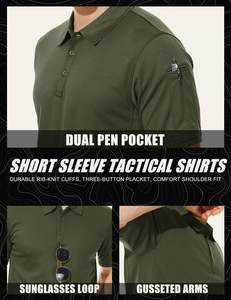 Chemise à manches courtes pour homme avec logo personnalisé sur le devant, couleur unie, polyester satiné 200g, séchage rapide, vêtements de sport décontractés pour le golf - Product Image 2