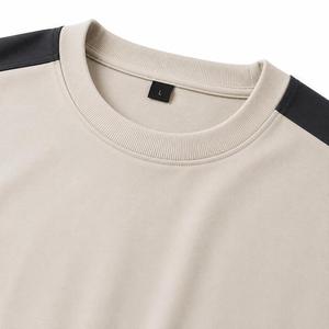 T-shirt décontracté pour homme, col rond, manches courtes, avec logo personnalisé, imprimé blanc, en jersey de coton épais et élasthanne 220g, coupe oversize, HMA - Product Image 6