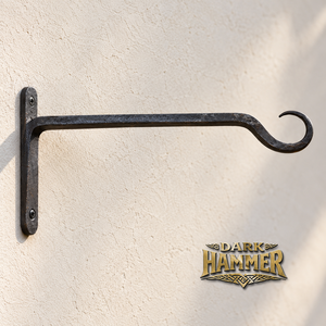 Gancho de Pared de Hierro Negro Rústico de 10 Pulgadas, Estilo Artesanal, Resistente, Decorativo, para Colgar en el Hogar, Jardín, Cocina y Casa de Campo - Product Image 1
