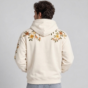 Sudadera con capucha para hombre con efecto acid wash y bordado, diseñada con un acabado desgastado resistente, tela cómoda y bordado llamativo para uso diario. - Product Image 5