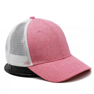 Casquette de baseball décontractée légère pour femme, personnalisée, rose unie, en maille, style camionneur, avec fermeture à pression réglable, respirante, idéale pour l'été et les activités de plein air - Product Image 1