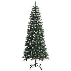 Albero di Natale in PVC e Acciaio Verde e Bianco di 1,8 Metri - Product Image 2