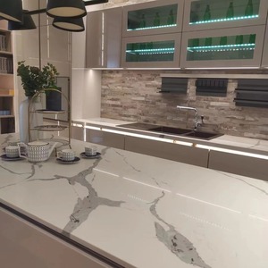 MiyaStone - Losa Grande de Cuarzo Blanco Calacatta Artificial Ecológica Impresa en 3D para Proyectos Residenciales - Product Image 3