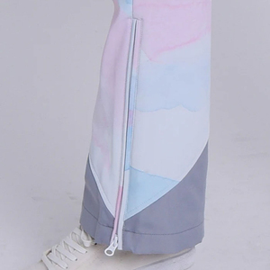 Traje de esquí y snowboard unisex impermeable con estampado tie-dye pastel, cierre de cremallera, traje de snowboard de softshell para adultos - Product Image 3