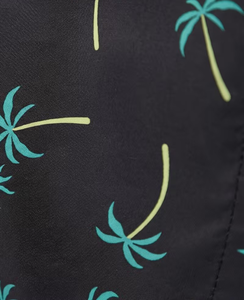Men's Tropical Palm Print Eco-Friendly Breathable <b>Lace</b> Mid Waist Quick Dry Satin Shorts <b>Elastic</b> Waist Casual Summer Wear - Product Image 6