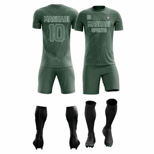 Club Teams Soccer Uniform Sets Breathable Fabric New Designs Printed Plus Size Short Sleeve - Product Image 3