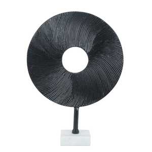 Jaffs Exports Circular Geometric Sculpture Handmade Artistic Tabletop Decor Modern Style Living Room 45.5cm Height Aluminium - Product Image 1