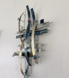 Ornements muraux minimalistes de forme unique et moderne, design le plus récent, art mural élégant en fer métallique pour salon - Product Image 3