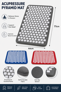 Tapis de yoga d'acupression avec picots pour soulager la douleur, la relaxation du stress, le massage du dos, du cou, des bras et des jambes - Coton portable - Product Image 3