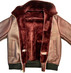 <b>Men's</b> Genuine Leather <b>Shearling</b> Winter Coat Premium Fur Lined Aviator <b>Jacket</b> Warm Stylish Durable Outerwear Fashion - Product Image 4