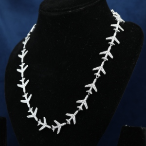 Iced 1.5mm Brilliant Cut Moissanite Tennis Chain Necklace Cross Design 925 Sterling Silver for Certified Gift Option Trendy - Product Image 2