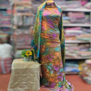 Robe Maqbal Dirac en velours somalien tissé imprimé, écologique, très demandée, pour filles, en sergé uni, jacquard, slub, floral, décontractée, pour mariage - Product Image 1