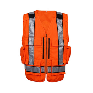 Gilet de sécurité réfléchissant en polyester de haute visibilité pour hommes, qualité supérieure, ANSI Classe 2, avec éclairage LED, léger, sans manches, pour le travail - Product Image 3
