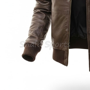OEM Customizable Sporty Bomber <b>Jacket</b> Genuine Leather <b>Jacket</b> Stand Collar Customizable Motorcycle <b>Jacket</b> - Product Image 4