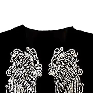 Customizable 100% Cotton <b>Shirt</b> with Rhinestone Transfer Best Material Oversized for Men and Women <b>Black</b> Color Rhinestone t-<b>Shirt</b> - Product Image 6