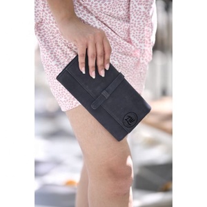 Cartera de cuero minimalista de diseñador de moda LW para mujer, bolsillo frontal, cierre de cremallera, longitud corta, función antirrobo, bloqueo elegante - Product Image 2