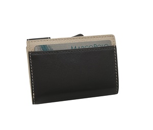 2024 nouveau Design Castello X C-SECURE hommes minimalisme noir Mini véritable peau de vache en cuir souple RFID métal porte-cartes ouvert court OEM - Product Image 2