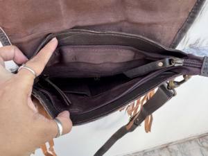 Bolso de mano de cuero, bolso de cuero de vaca Real, manta de sillín azteca, bolsos con flecos, bolsos superventas para mujer - Product Image 6