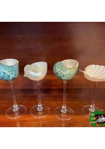 Coupe à vin en coquille marine naturelle, gobelet artisanal de luxe pour hôtel, restaurant et repas en bord de mer - Product Image 1