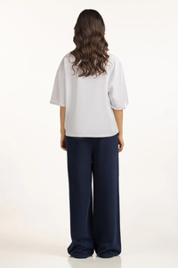 Camiseta de Verano para Mujer, de Algodón, Manga Corta, Cuello Redondo, Color Sólido, Corte Ajustado, Informal, Básica - Product Image 6