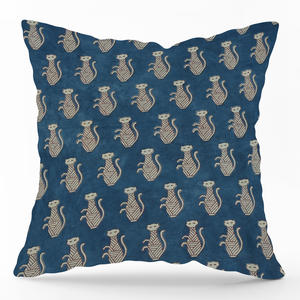 Housse de coussin en coton artisanal indigo, coussin décoratif pour canapé, fabricant Inde - Product Image 5