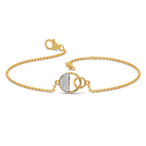 Bracelet minimaliste à chaîne de diamants entrelacés en forme de cercle - Product Image 2