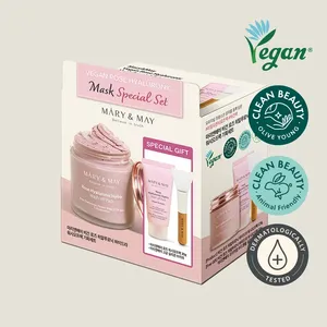 Mary & May-Ensemble spécial de masques faciaux végétaliens de haute qualité, hyaluronique et hydre, idéal pour les soins de la peau, 125g + 30g - Product Image 1