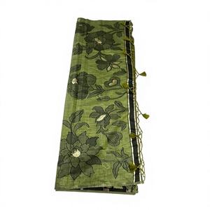 Sari Tradicional Floral Kanak Royale de Viscosa para Fiestas, Verano e Invierno, Sin Arrugas, Absorbe la Humedad - Product Image 5