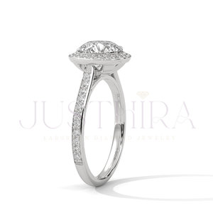 <b>925</b> <b>Silver</b> Most Selling Round Cut Diamond <b>Ring</b> Pave Settings for Everyday Wear Office Use and Elegant Styling Gift For Her - Product Image 3