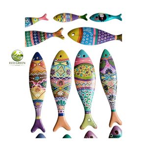 Arte de Pared de Peces de Madera Pintado a Mano, Escultura de Animales Marinos Coloridos, Arte Decorativo Ecológico con Protección UV - Product Image 5