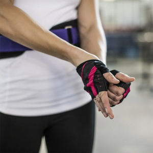 Guantes de gimnasio de cuero con soporte para muñeca para fitness, culturismo, ejercicio, transpirables, para levantamiento de pesas y entrenamiento. - Product Image 3