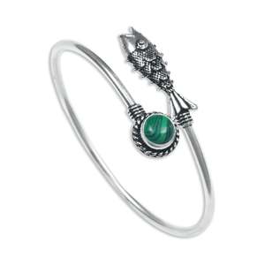 Fashion Bangle Symbolic <b>Gemstone</b> <b>Bracelets</b> Silver-Plated Handmade Adjustable Charms Nature Spiritual Motifs Bohemian Style - Product Image 3