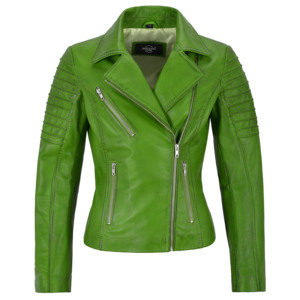 Chaqueta de Motociclista Personalizada para Mujer, de Cuero Napa Genuino Suave, Acolchada, Corte Ajustado, Cierres YKK, Bajo MOQ, Fabricante Mayorista - Product Image 1