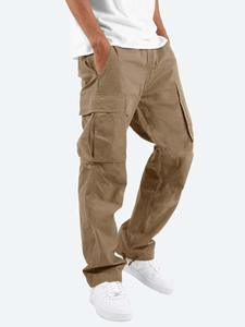 Pantalones Cargo Tácticos Elásticos y Transpirables para Hombre, Estilo Casual Urbano, Diseño de Bloques de Color Camuflaje, Estilo Plano - Venta al Por Mayor - Product Image 4