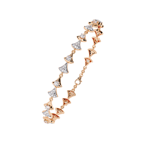 14kt Rose Gold <b>Bracelet</b> 1.26ct Round Fancy Lab Grown Diamonds Geometric Fan <b>Inspired</b> Pattern Party Gift Jewelry Wristwear - Product Image 4