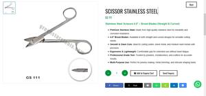 Tijeras de Joyería de Acero Inoxidable, Hojas Anchas Rectas y Curvas, Herramienta de Corte de Precisión para la Fabricación de Joyas |   N.º de artículo GS-111 - Product Image 3