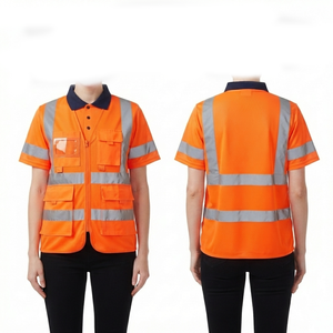 Camiseta Polo de Seguridad de Alta Visibilidad, Premium, 180 GSM, Poliéster Bird Eye, Amarillo y Negro, Cinta Reflectante, Diseño de Logotipo Personalizado - Product Image 5