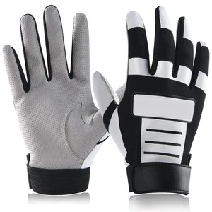 Premium Quality Leather Baseball/Softball Batting Gloves Harry Johnson Stretch Waterproof <b>Hook</b> Loop Closure Custom Made Unisex - Product Image 5